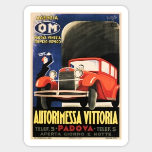 Autorimessa Vittoria Italy Padova Vintage Car Sticker